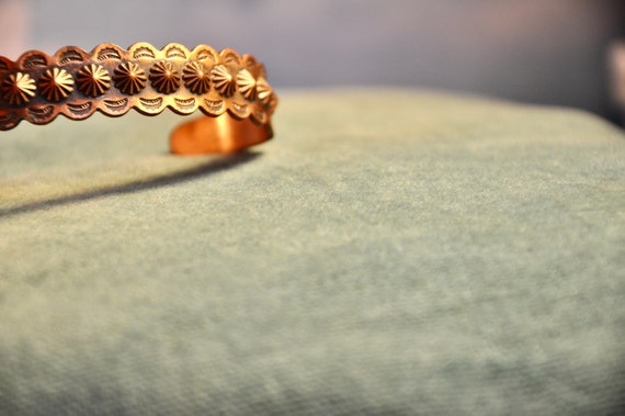 Native American Cuff Bracelet Solid Copper Unisex… - image 3