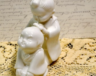 Ardalt Mother & Child Porcelain Figurine: Mid Century Modern Japan Decor