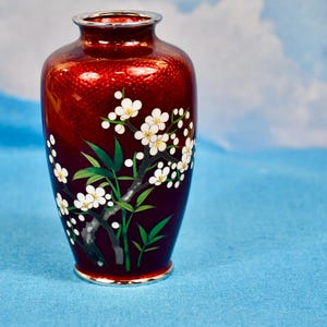 Exquisite Ando Cloisonné Ginbari Vase Museum Quality Antique Ando Studio Mark on Silver Plate Rim RARE Wedding Gift Gift for Him or Her