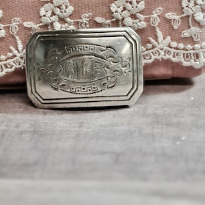 Antique Engraved Sterling Silver Belt Buckle: Victorian Unisex Accessory