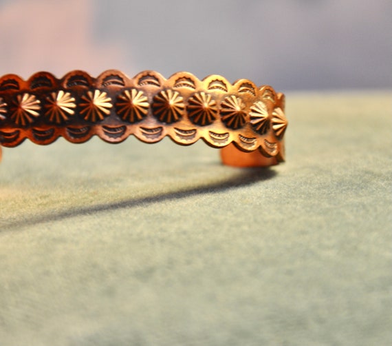 Native American Cuff Bracelet Solid Copper Unisex… - image 1