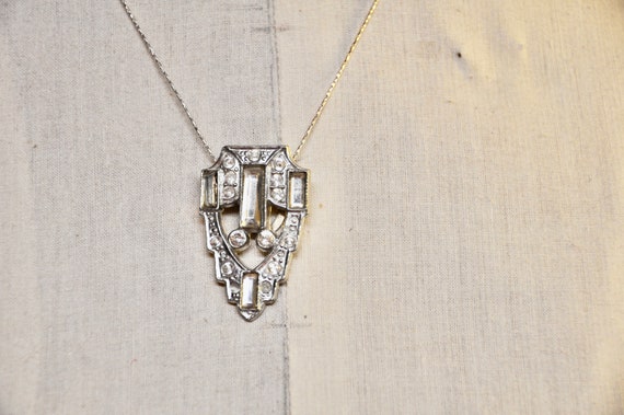 Antique Authentic 1920s Art Deco Rhinestone Clip,