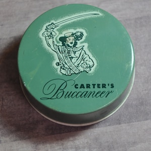 Vintage Carter&#39;s Buccaneer Typewriter Ribbon Tin: 1940s Office Decor