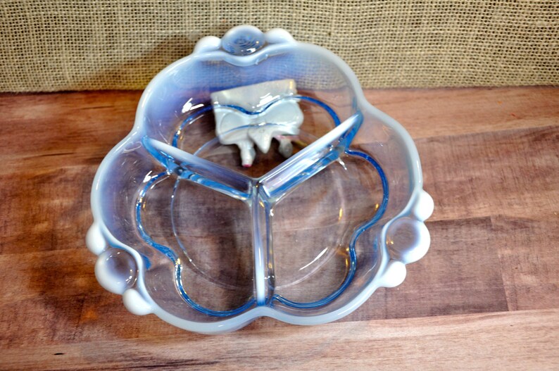 Vintage Duncan & Miller Canterbury Blue Opalescent Glass 3 Etsy