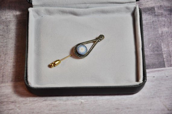 Vintage Wedgwood Stick Pin 24K Gold Over Sterling… - image 1