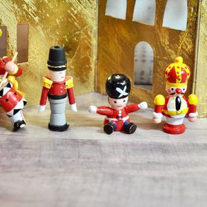 Vintage Toy Soldier Wood Ornaments: Handmade Erzgebirge Christmas Decor