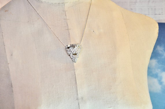 Antique Authentic 1930s Art Deco Rhinestone Clip,