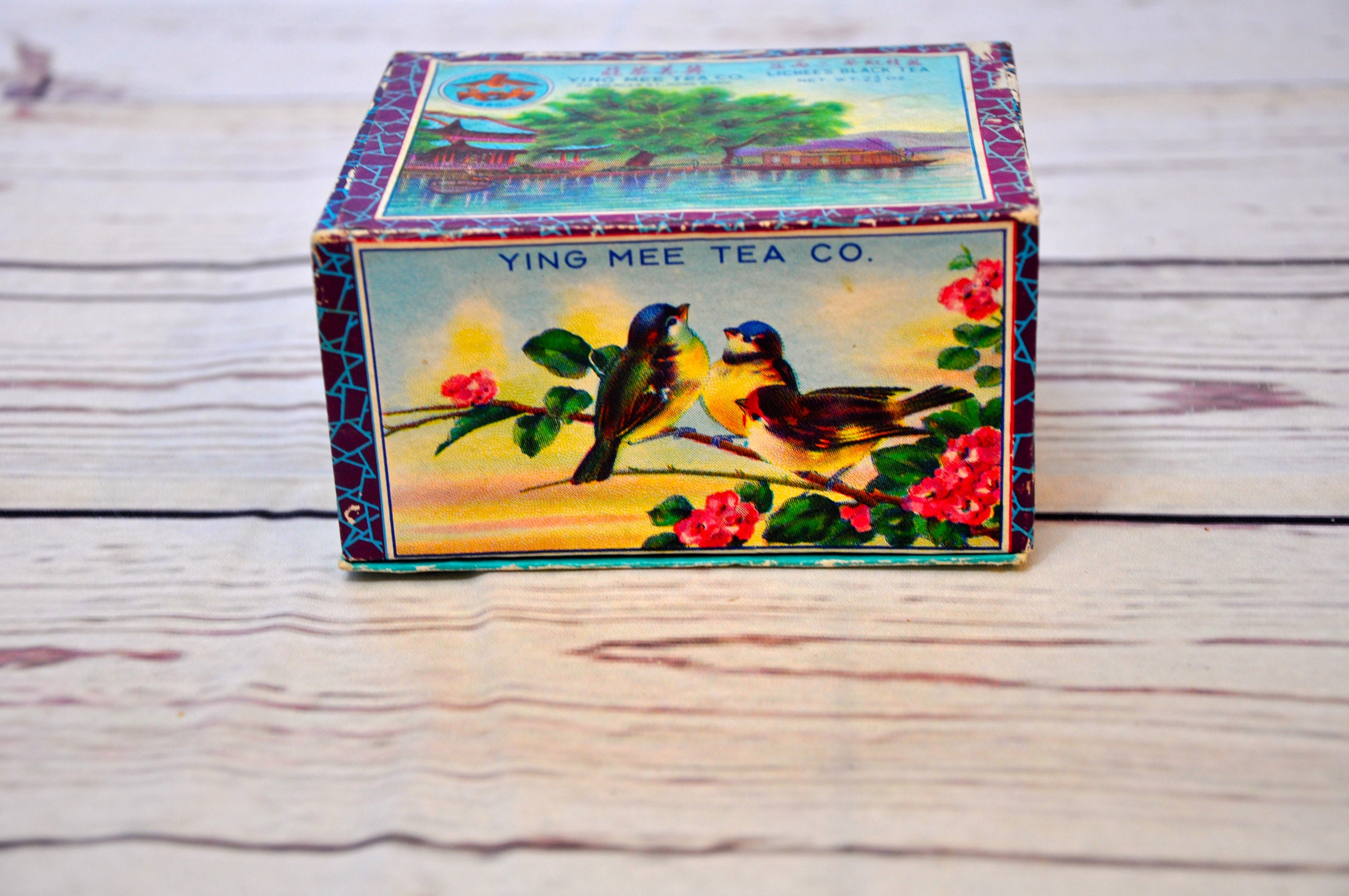 Antique Ying Mee Tea Co. Box Hong Kong Lichee's Black Etsy