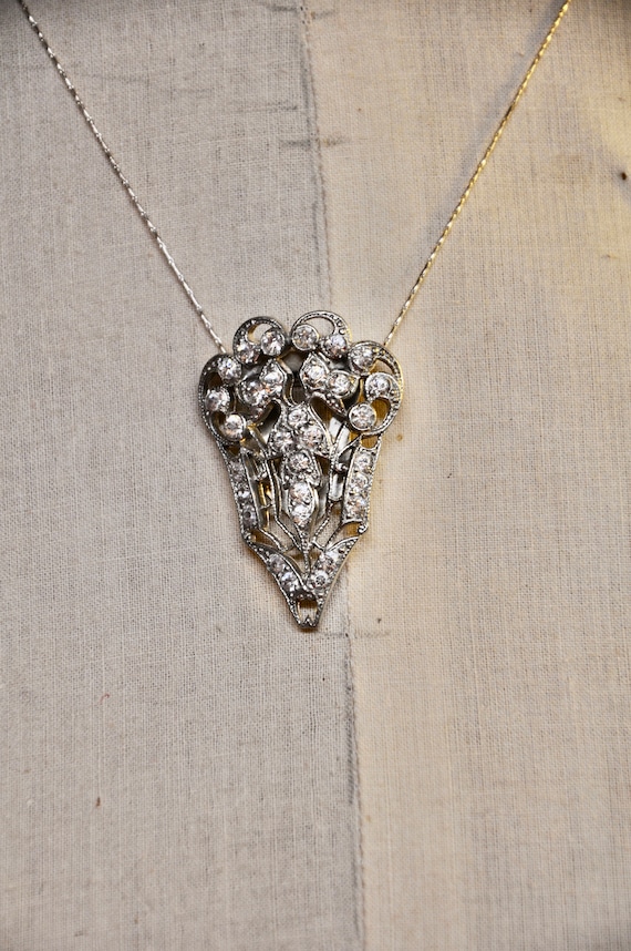 Antique Authentic 1920s Art Deco Rhinestone Clip,