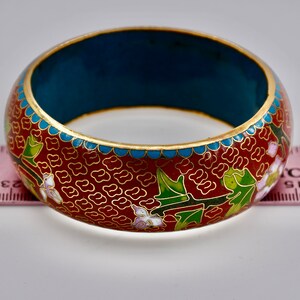 Vintage Artisan Handmade Chinese Cloisonné Bracelet Vibrant Colors Even Enamel Work Finest Craftsmanship Circa 1950's Gift for Mother or Her image 3
