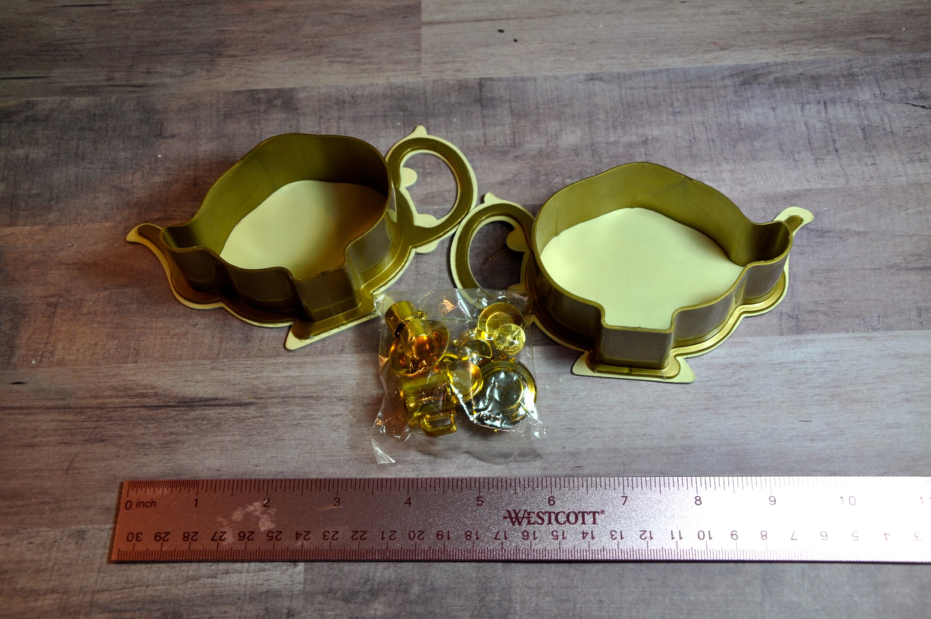 1983 Shackman & Co Miniature Goldplated Plastic Toy Tea Set Etsy