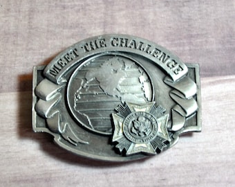 Vintage VFW Belt Buckle: "Meet The Challenge" Limited Edition