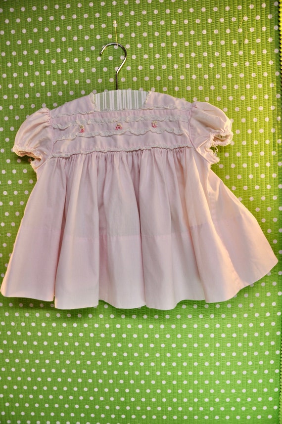 Baby Dress Pink Cotton Batiste With Heirloom Lace… - image 1