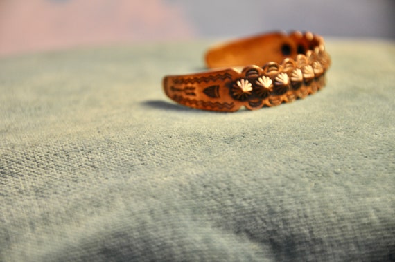 Native American Cuff Bracelet Solid Copper Unisex… - image 2