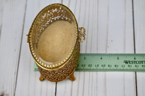 Rare French Ormolu Filigree Casket Jewelry or Tri… - image 6