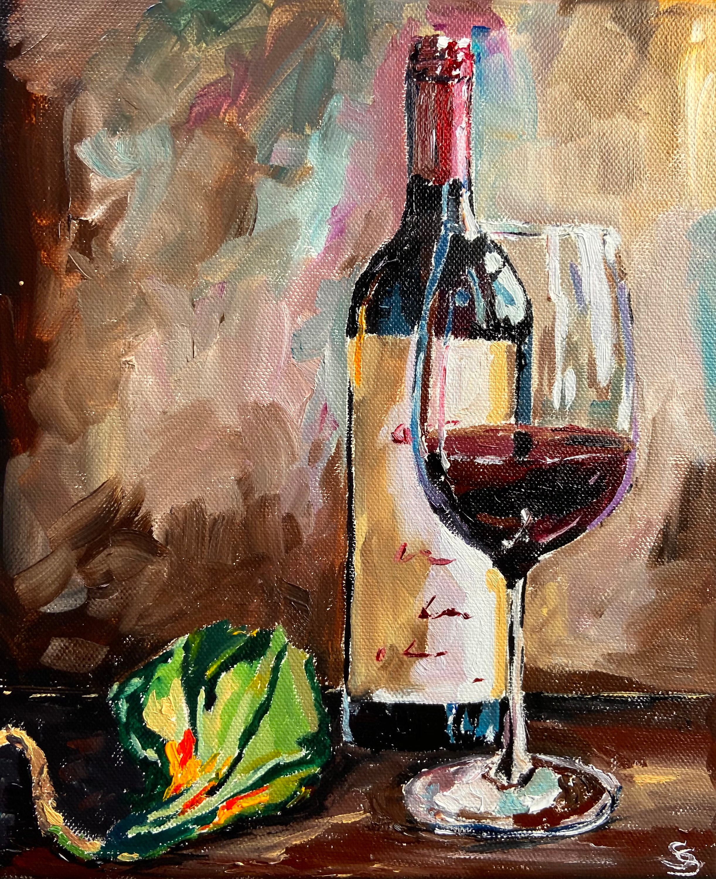 Wine Cellar Painting Etsy