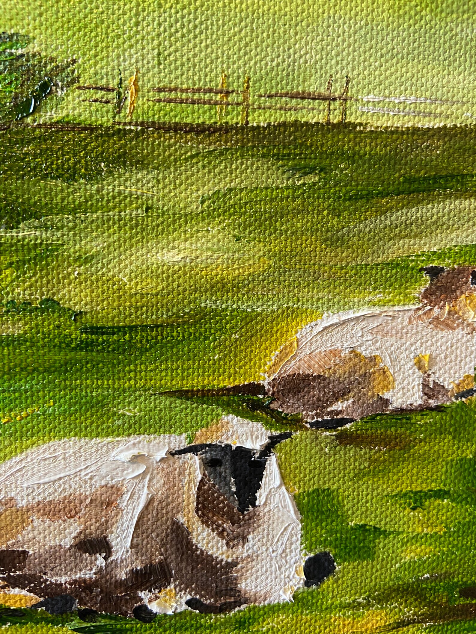Irish Sheep Flock Original Oil Paint Farm Inspired Art From Ireland