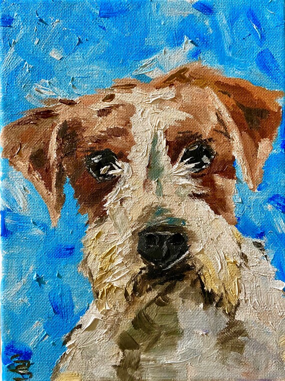 Jack russell store painting canvas