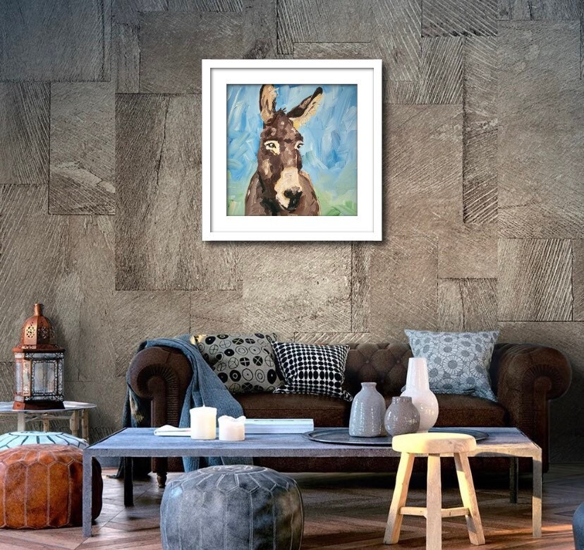 Portrait of a Cute Donkey Original Oil Painting on Gallery - Etsy