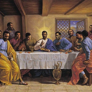 The Last Supper Poster, African American Jesus Christ Art, Easter Present Idea, Gift for Mother's Day