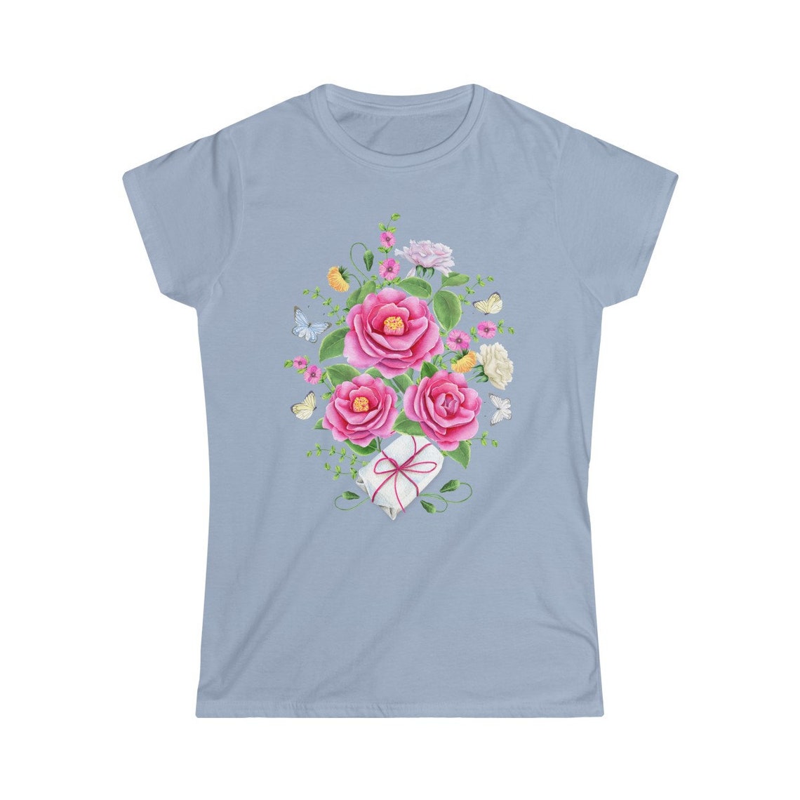 Camellia Floral T-Shirt Botanical Print T-Shirt Gift for | Etsy