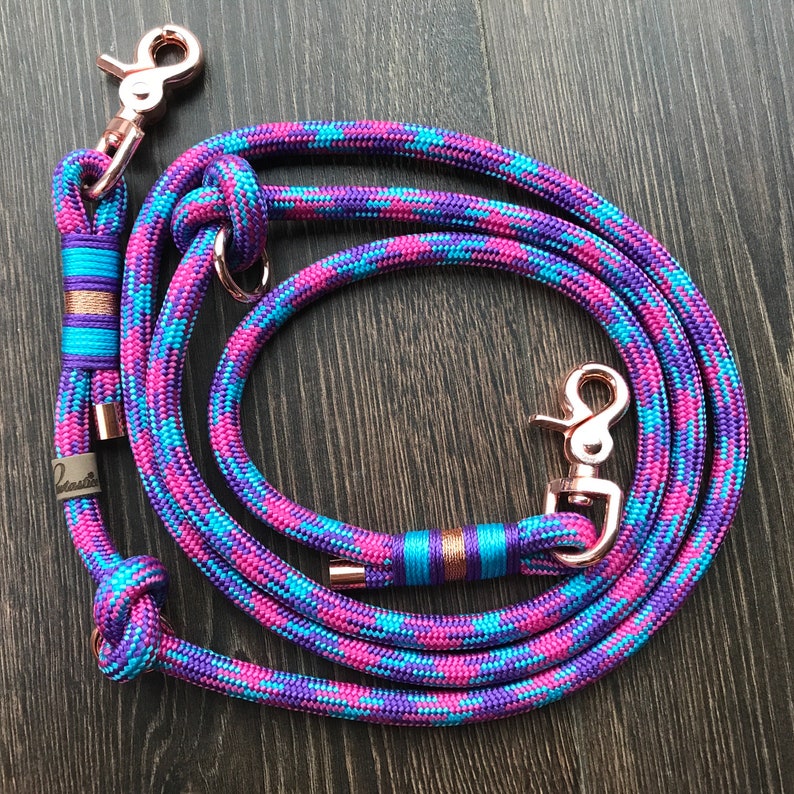 Dog Leash / Choker / PPM / Paracord / Purple / Turquoise / Etsy