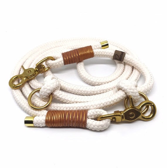 Correa de perro / gargantilla / PPM / paracord / crema / cuero | Etsy México
