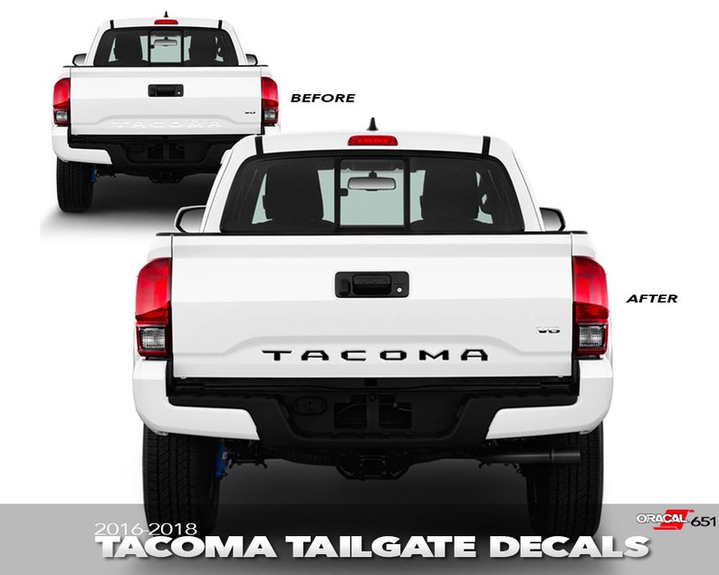 FOR Toyota Tacoma Tailgate Decal Letter Inserts 2016 2017 2018 MATTE BLACK