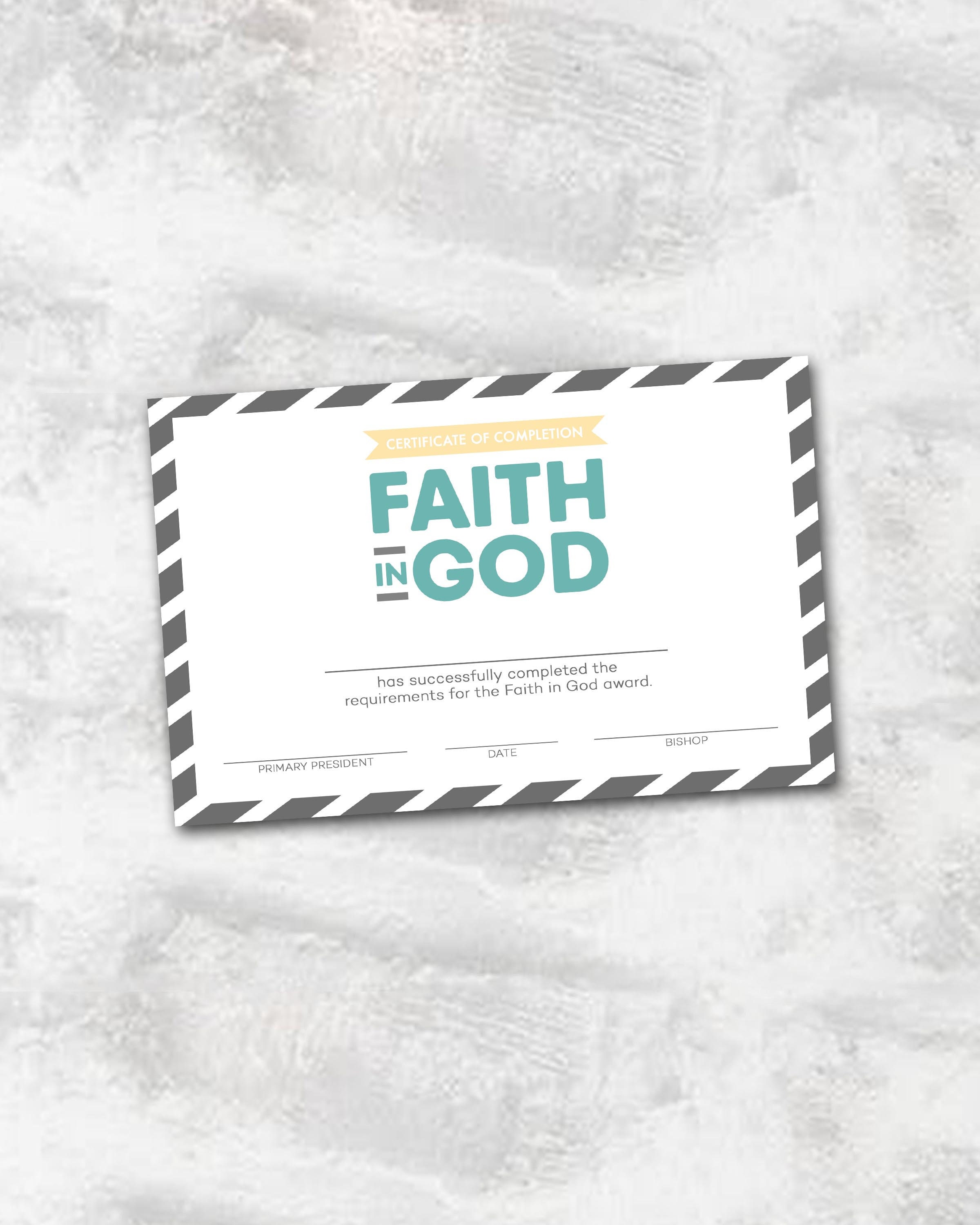 Faith in God Certificate | Etsy