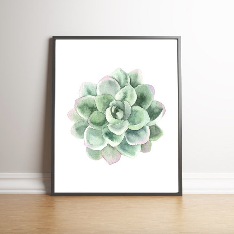 Succulent Wall Art Succulent Printable Watercolor Succulent Etsy