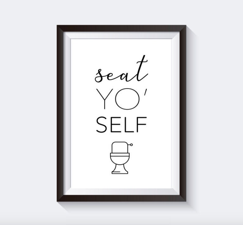 Bathroom Wall Art Bathroom Decor Bathroom Printable Seat Etsy