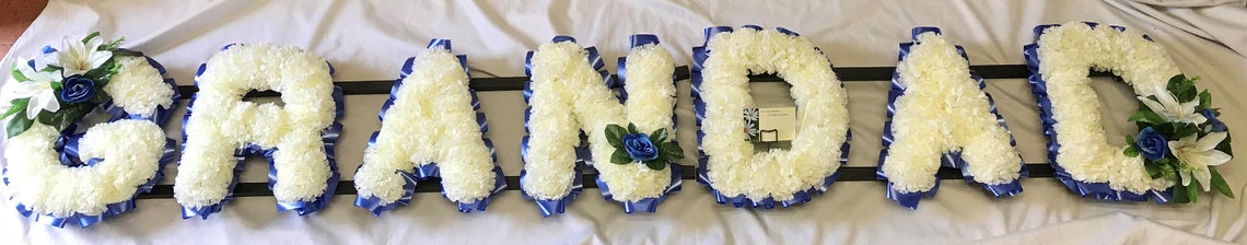Grandad Artificial Silk Funeral Flower Tribute Letters Memorial ...