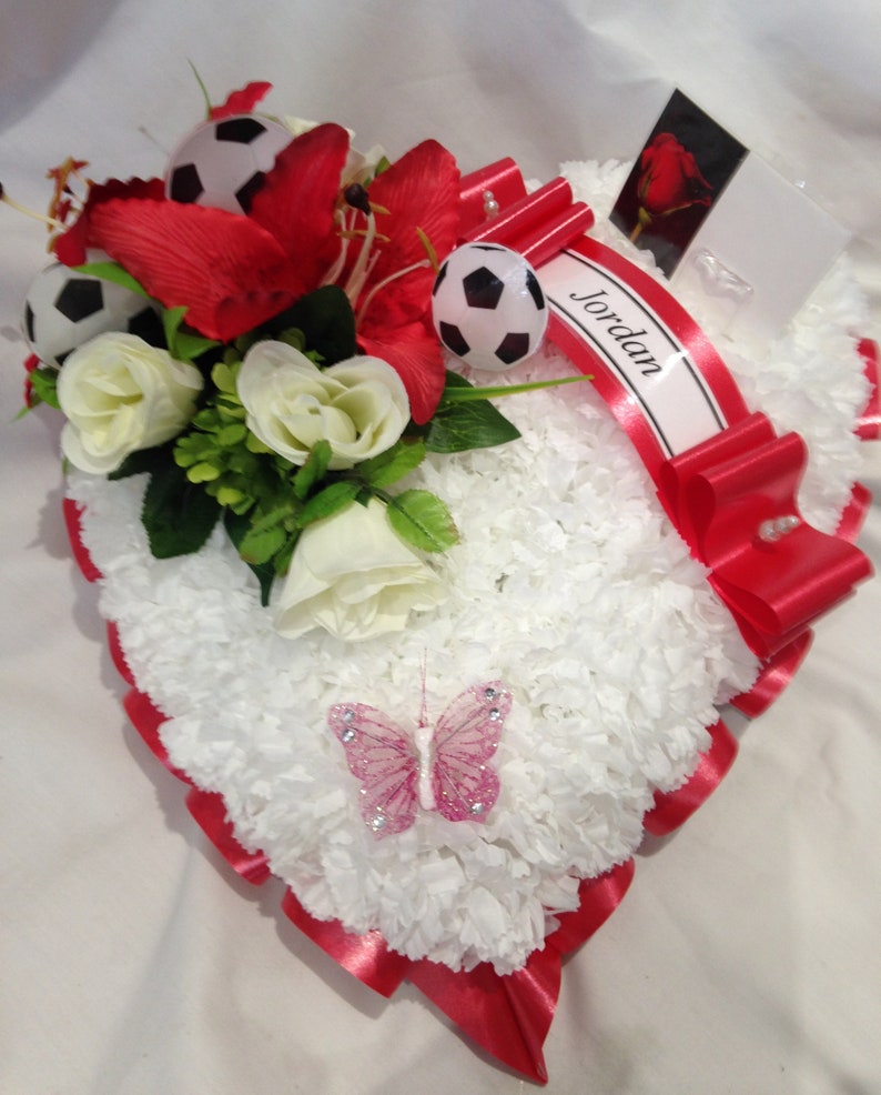 ARTIFICIAL FUNERAL TRIBUTE FLOWERS NAN IN WHITE ALL RIBBON ...