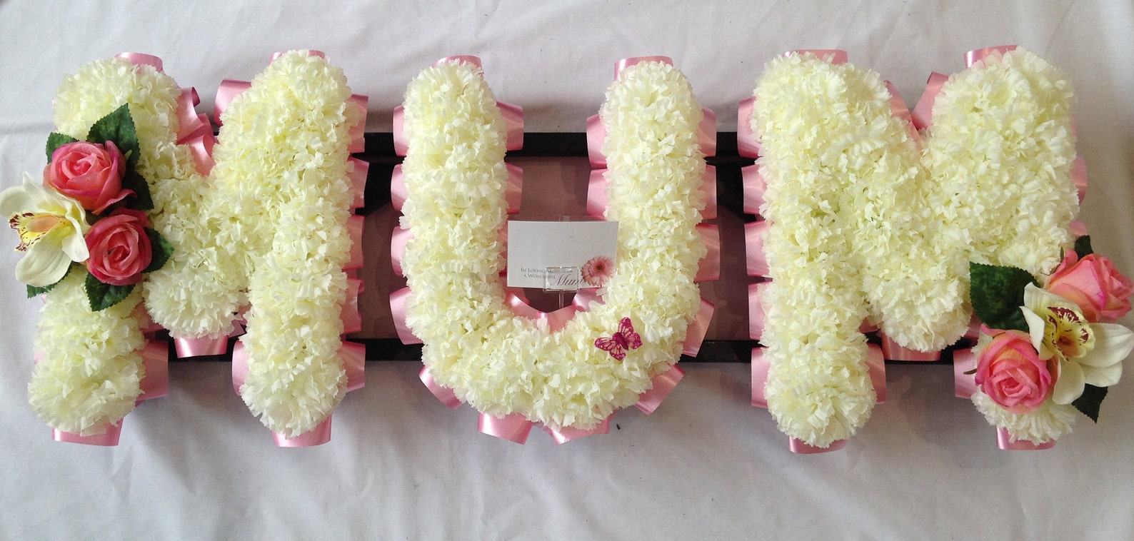 Mum Artificial Silk Funeral Flower Letter Tribute Memorial Etsy Singapore