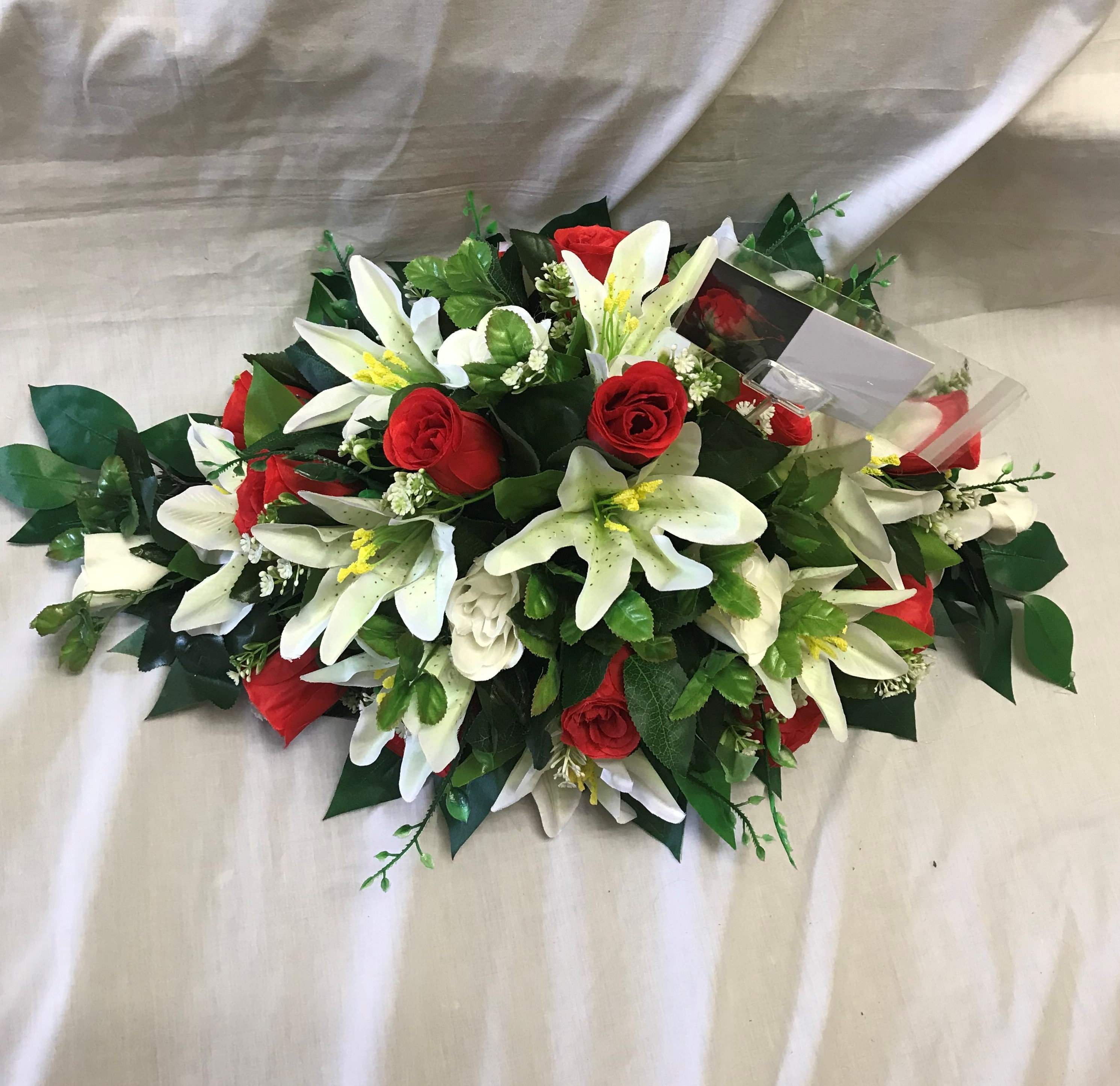 Artificial Silk Funeral Flower Coffin Spray Tribute Baby Etsy UK