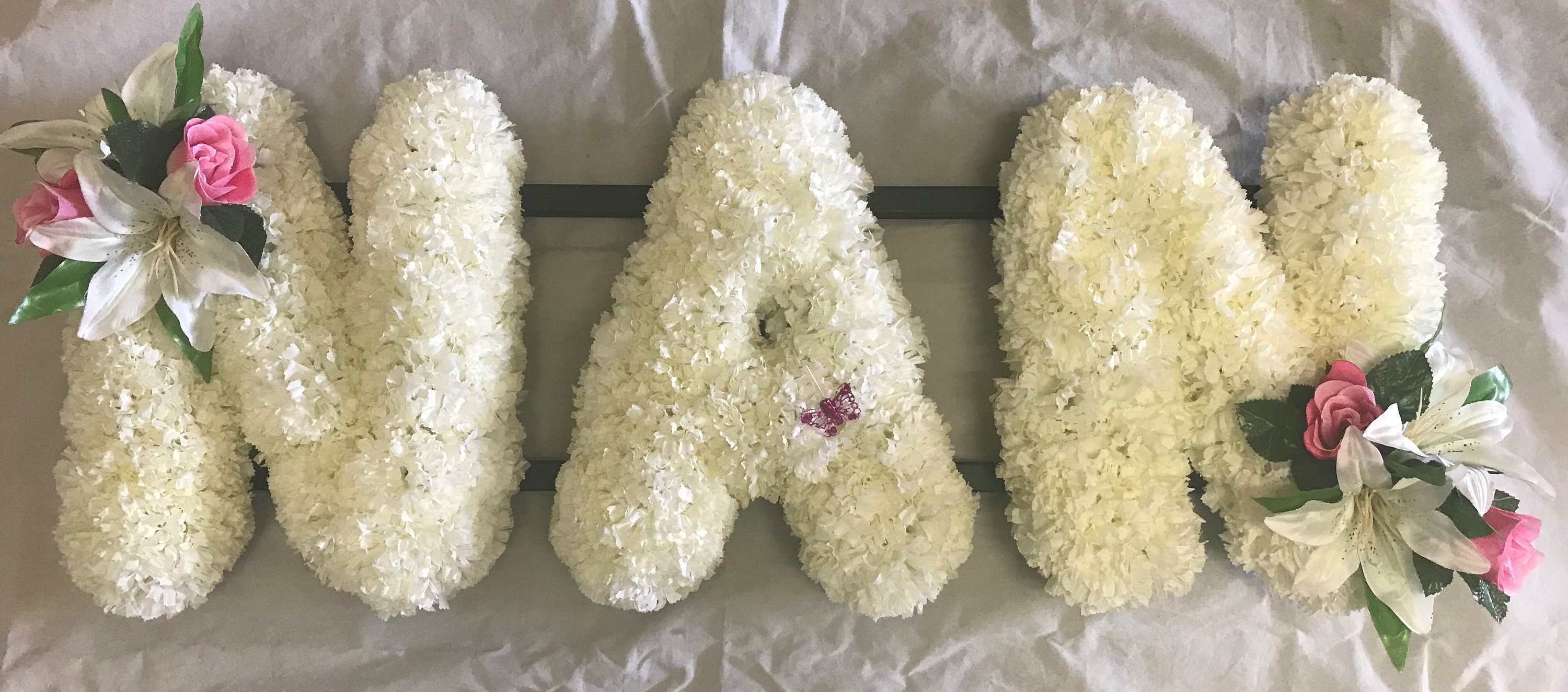 Nan Faux Silk Funeral Flower Letters Artificial Flowers Etsy