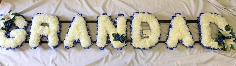Grandad Artificial Silk Funeral Flower Tribute Letters Memorial ...