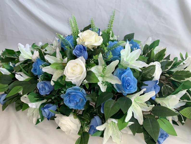 Artificial Silk Coffin Spray: Funeral Memorial Tribute, Any Color - Etsy UK