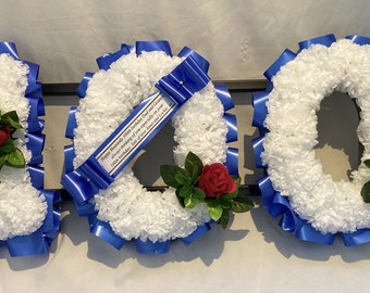 cigarette funeral tribute Silk Flower Cigarette Pack Funeral Wreath, Remembrance Tribute