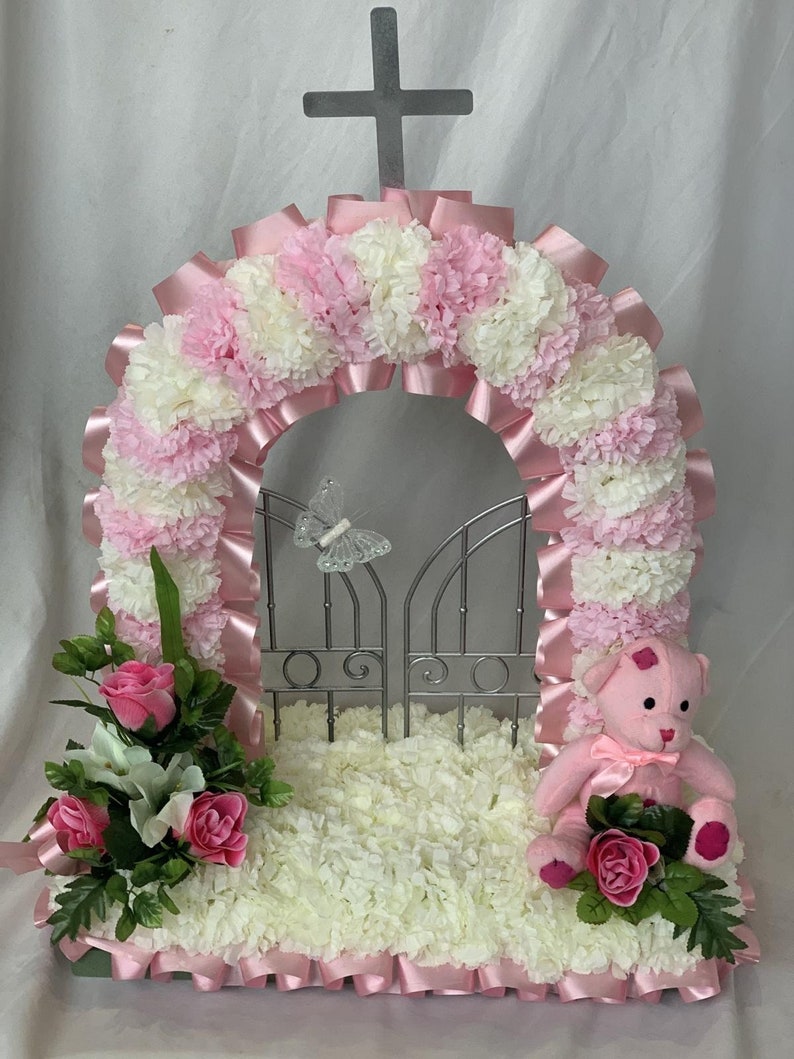 Gates of Heaven Artificial Silk Funeral Flower Tribute Bear Etsy