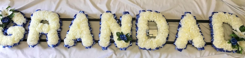 Grandad Artificial Silk Funeral Flower Tribute Letters Memorial ...