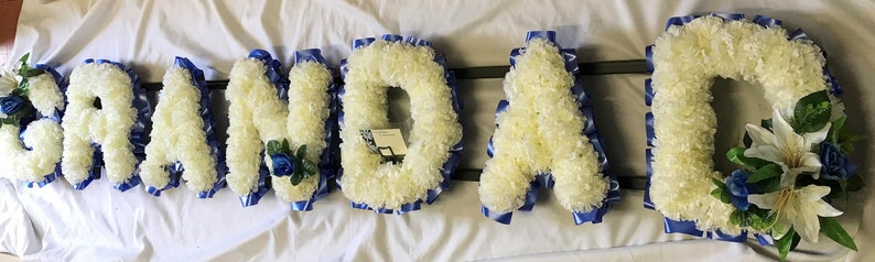 Grandad Artificial Silk Funeral Flower Tribute Letters Memorial ...
