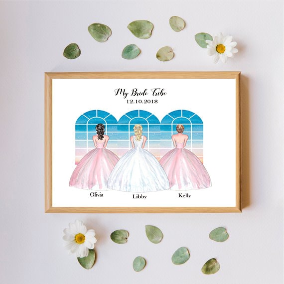 Bride Tribe Print/bridal Shower Print/bridesmaids Print/bridesmaid Gift/hen  Party Keepsake/bridesmaid Keepsake/gift for Bridesmaid/ - Etsy