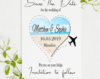 Destination wedding save the date/Save the date heart magnet/Unique save the date/Magnet save the date/destination wedding/wedding abroad