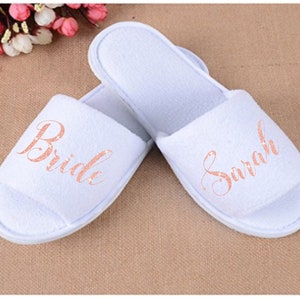 Bride Slippers/Bridesmaid Slippers/Bachelorette Slippers/Bridal shower slippers/Bridesmaids Gift/Hen Slippers/Personalised Bride Slippers