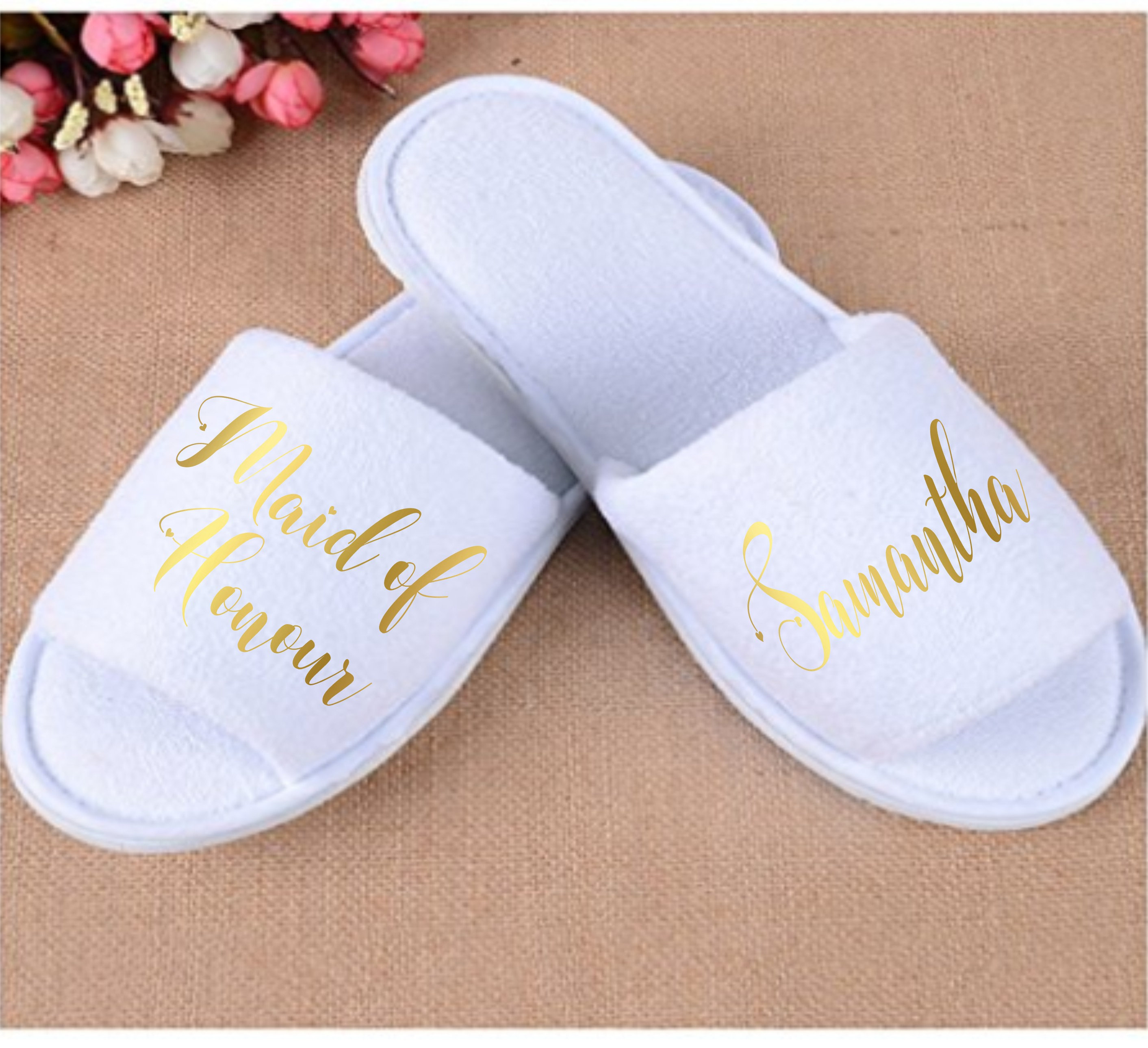 Personalisierte Braut-Hausschuhe - Flauschig & Mit Namen