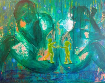 Mit Reiki angereicherter Kunstdruck: Spirituelle Heilung Energie Energie Malerei