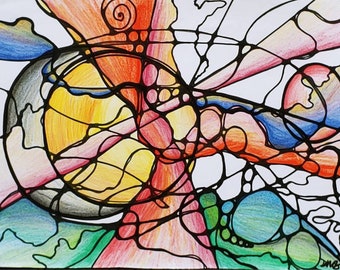 Neurographic Art Giclée-Druck: Intuitives Sigil Kunstwerk (23x30cm)