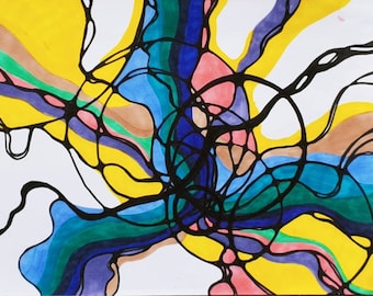 Let it Go Energetisches neurografisches Kunstwerk Original 20x30x30 Drucke Spiritualität Intuitive Kunst Sigil Symbol