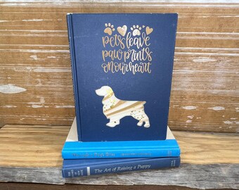 English Springer Spaniel Book Art, Book Sculpture Gifts for Dog Lovers, Dog Dad, Dog Mom